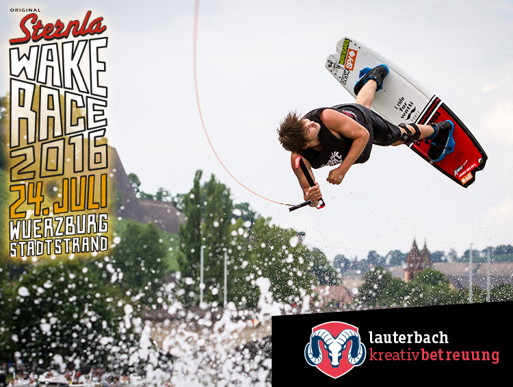 Sternla, WakeRace, Stadtstrand, Wakeboard, Rider, Würzburg, Lauterbach Kreativbetreuung, Marketing, Kreativ, Agentur, Social Media, Consulting, Kommunikationsagentur, Gestaltung